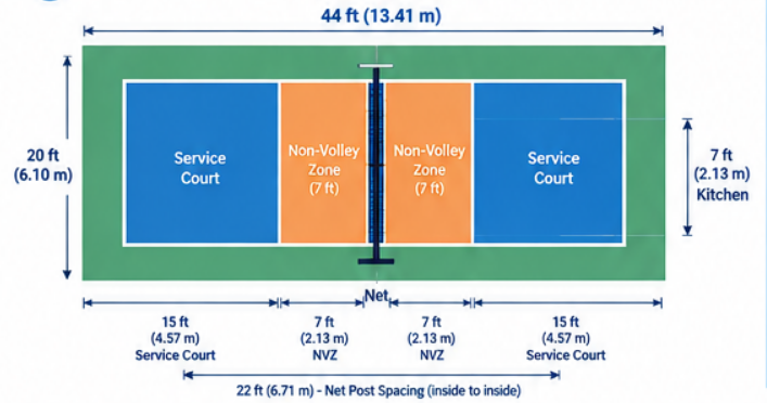 Pickleball Court Dimensions, Net Height and How to Lay Out a Court (including backyard and driveway courts)
