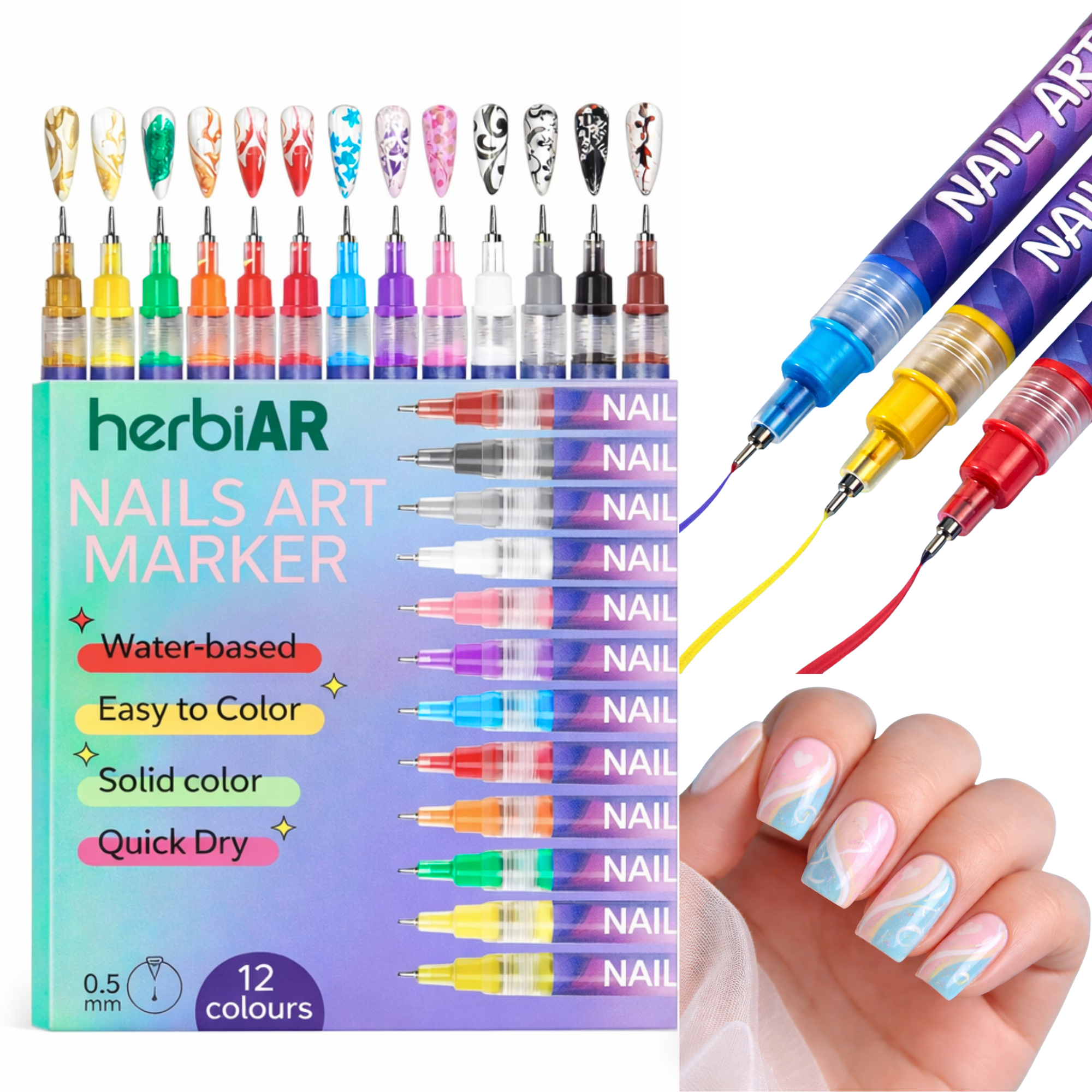 herbiAR 3D Nail Art Pen Set